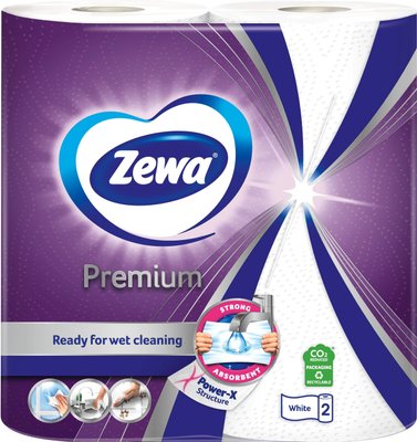 Рушники паперові Zewa Premium  2-шарові 2 рулони 042899    фото