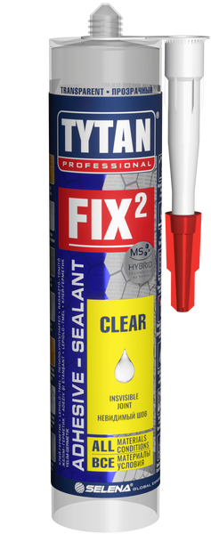 Tytan PROFESSIONAL FIX² Clear Клей-герметик Монтажний 290мл 049657    фото