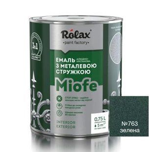 Емаль з металевою стружкою алкідно-уретанова &laquo;MIOFE&raquo; 0.75л зелена 763 Ролакс 021758    фото