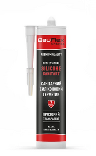 Герметик силіконовий BAUFLEX санітарний прозорий 300мл 054862    фото