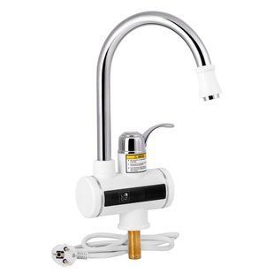 Проточний кран-водонагрівач кухонний для кухні Warm 058 (95 00 058) White / Chrome Lidz 050155    фото