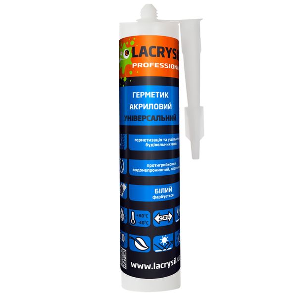 Герметик акриловий Універсальний Lacrysil Білий 400г 049803    фото