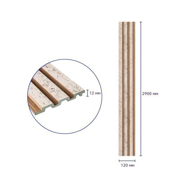 Рейка декоративна PS2900х120х12мм Бежевий меланж з золотими вкрапленнями (D) SW-00001742 054108 фото Рейка декоративна PS2900х120х12мм Бежевий меланж з золотими вкрапленнями (D) SW-00001742 054108 фото