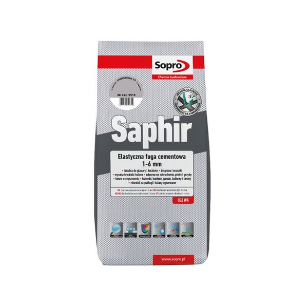 Затирка для швів Sopro Saphir манхеттен 77 2 кг 050285    фото