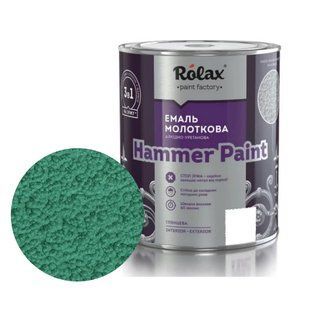 Емаль молоткова алкідно-уретанова "HAMMER PAINT" 0.75л зелена 314 Ролакс 003139    фото