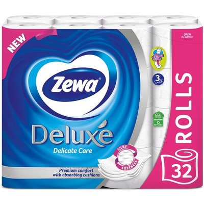 Папір туалетний Zewa Deluxe 3-х шаровий 32шт білий 046682    фото