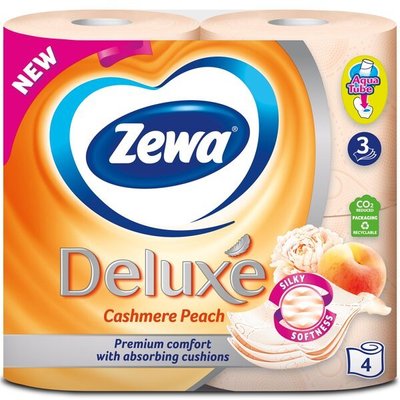 Папір туалетний Zewa Deluxe 3-х шаровий 4шт персик 047997    фото