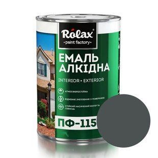 Емаль алкідна ПФ-115 0.9 кг темно-сіра Ролакс 003191    фото