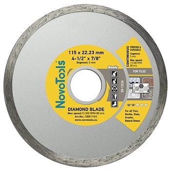 Алмазний диск відрізний NovoTools Novotools Basic 115x5,0x22,2 суцільний      фото