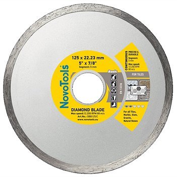 Алмазний диск відрізний NovoTools Novotools Basic 125x5,0x22,2 суцільний     фото