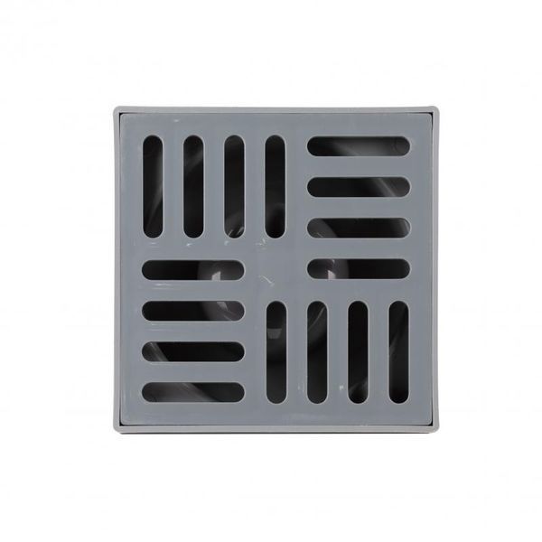 Трап 15x15 см Lidz з пластиковою решіткою, вертикальний випуск 50 мм (WHI) 60 07 T001 01 050169    фото
