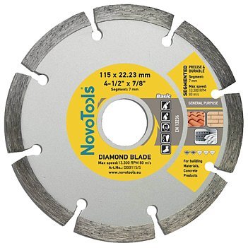 Алмазний диск відрізний NovoTools Novotools Basic 115x7,0x22,2 сегментний 039163    фото