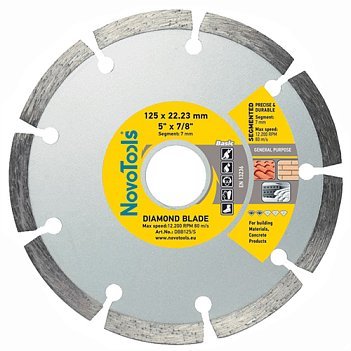Алмазний диск відрізний NovoTools Novotools Basic 125x7,0x22,2 сегментний 039165    фото