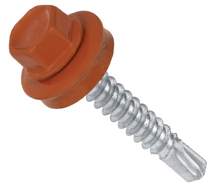 Саморіз з буром в дерево 4,8x35 RAL 8004 (250шт) 023478 фото
