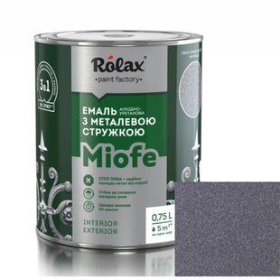 Емаль з металевою стружкою алкідно-уретанова &laquo;MIOFE&raquo; 0.75л срібло 701 Ролакс 003144    фото