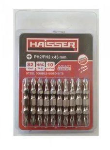 Біта двохстороння PH2/PH2х45мм HAISSER 10 шт 2712717/81371 051592    фото