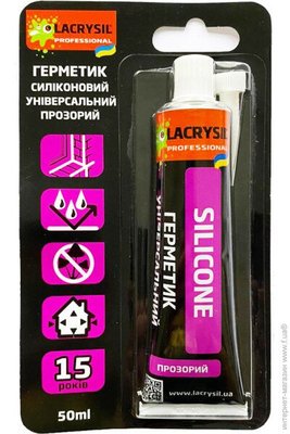 Герметик силіконовий "Універсальний" Lacrysil білий 50г 049817    фото