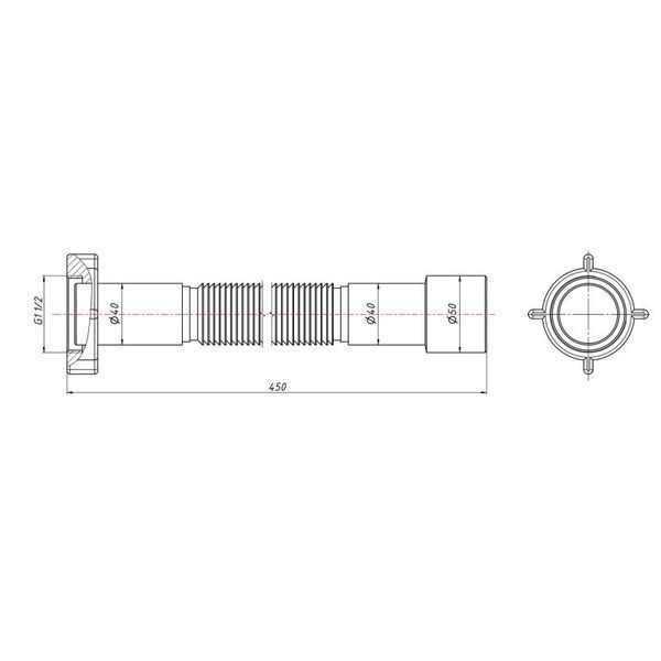 Гофра з накидною гайкою 11/2" довжина 120 см Lidz (WHI) 60 01 G002 01 050389    фото