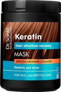 Маска Keratin для сухого та пошкодженого волосся, відновлення та зміцнення 1000 мл 037376 фото