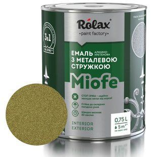 Емаль з металевою стружкою алкідно-уретанова &laquo;MIOFE&raquo; 0.75л золото 703 Ролакс 021756    фото
