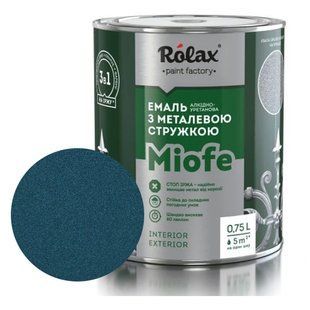Емаль з металевою стружкою алкідно-уретанова &laquo;MIOFE&raquo; 0.75л блакитна 723 Ролакс 021757    фото